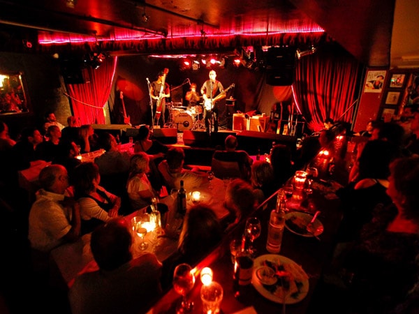 a live band performing at Brass Monkey