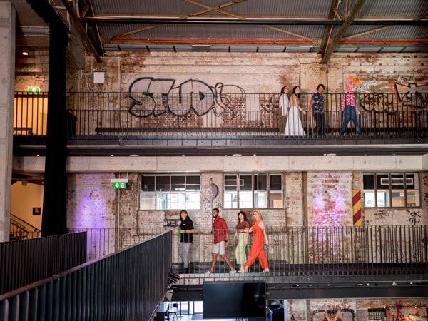 visitors exploring inside the Brisbane Powerhouse 