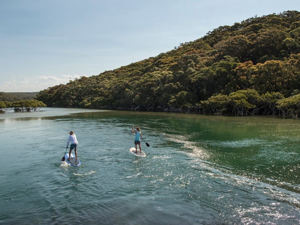 paddling at Cabbage Tree Basin