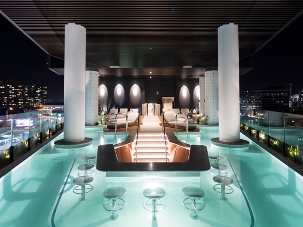 FV Brisbane by Peppers pool at night