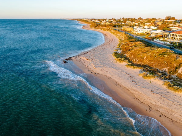 Aerial view of Falcon Bay Beach