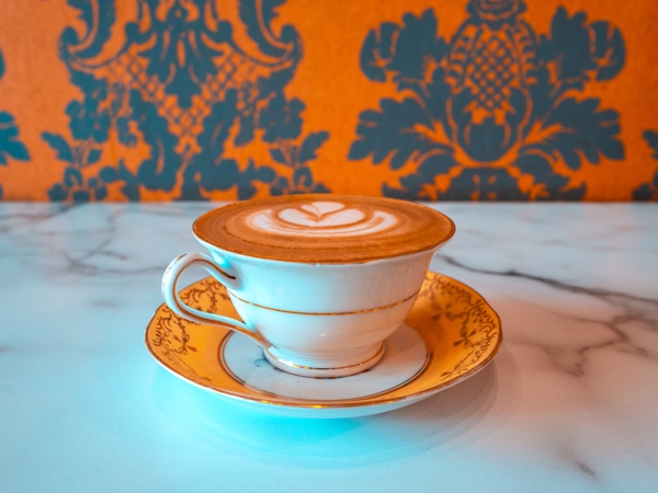 a cup of coffee at Grind Espresso