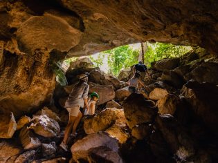 Family inside Capricorn Caves Rockhampton