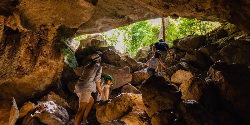 Family inside Capricorn Caves Rockhampton