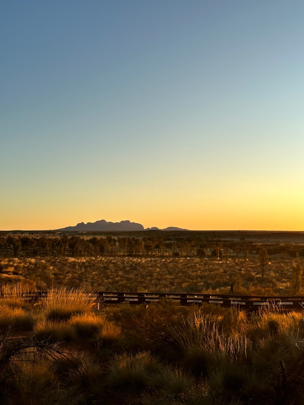 Sunset over Kata Tjuta in Uluru