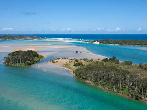 an aerial view of Nambucca River, Nambucca Heads