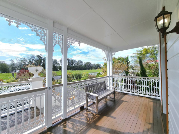 the balcony at Riverwood Lodge, Yamba