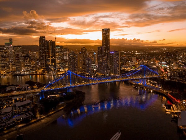 the Story Bridge at sundown