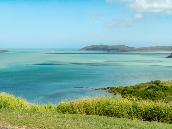 an overlooking view of the pristine waters and greenery surrounding Waibene (Thursday Island)