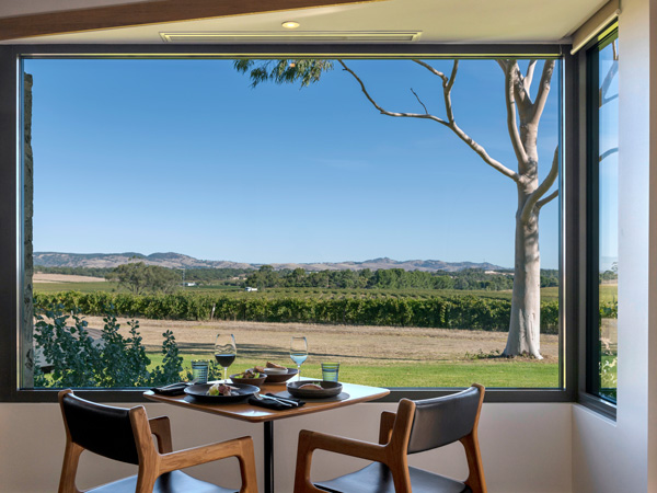 nature views from a fining dining table at Appellation at The Louise