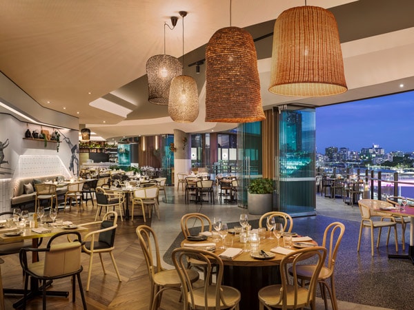 Interior of Three Blue Ducks restaurant in W Hotel Brisbane