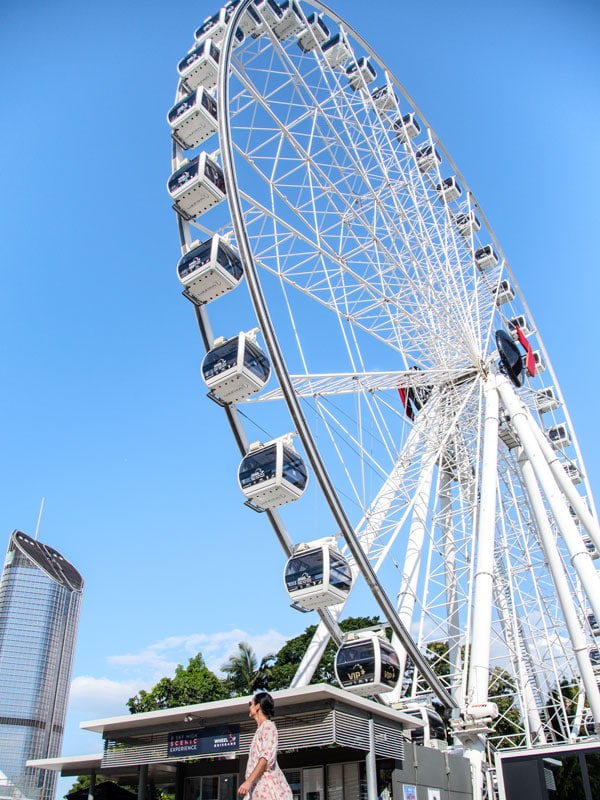 the Wheel of Brisbane against the blue sky backdrop