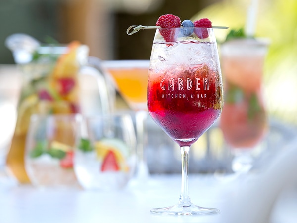 a glass of cocktail at Garden Kitchen Bar