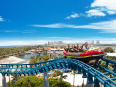 the storm coaster at Sea World Gold Coast
