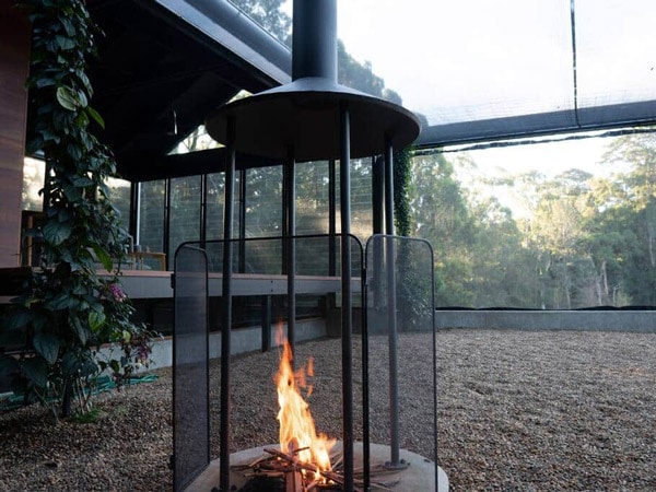 a bonfire at the outdoor deck of Grand Designs Home, Gold Coast