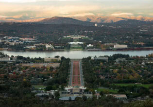 the Australian War Memorial view from Mount Ainslie lookout