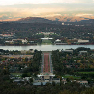 the Australian War Memorial view from Mount Ainslie lookout