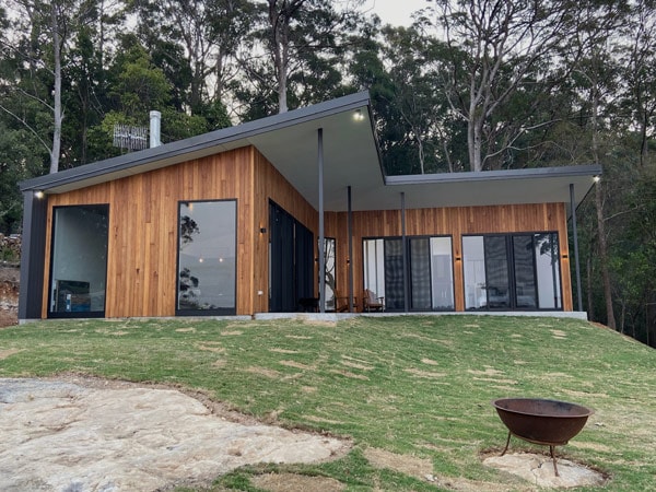 the exterior of Heartwood Cabin, Gold Coast