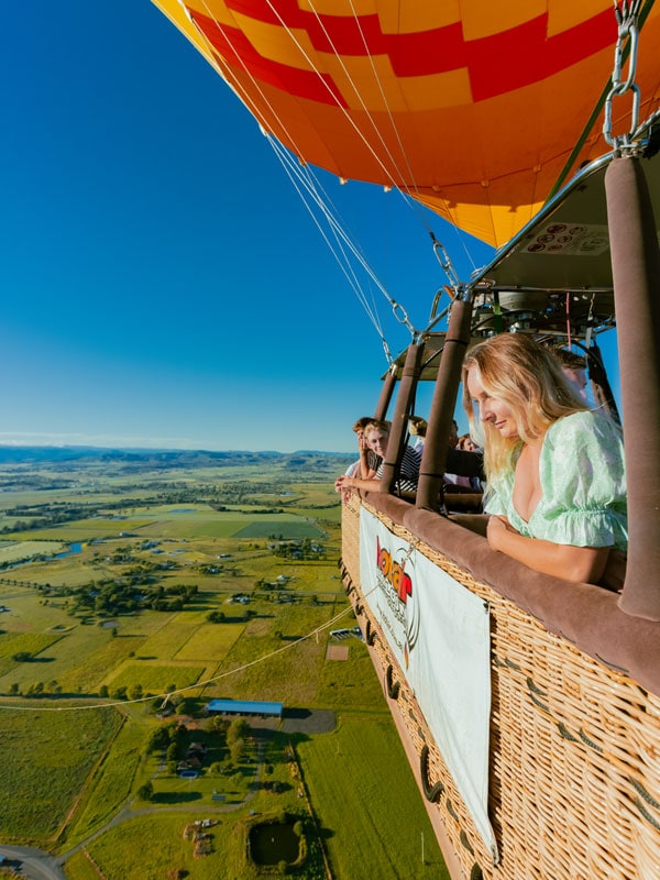 riding a hot air balloon in Gold Coast