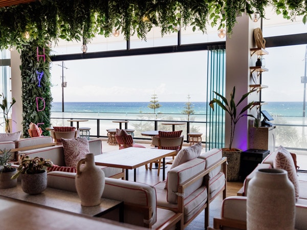 beachfront dining and drinking space inside Hyde Paradiso