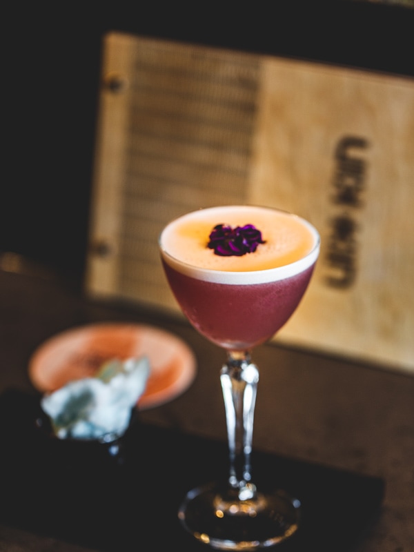 a glass of cocktail at Kin Pan-Asian Kitchen & Bar, Gold Coast