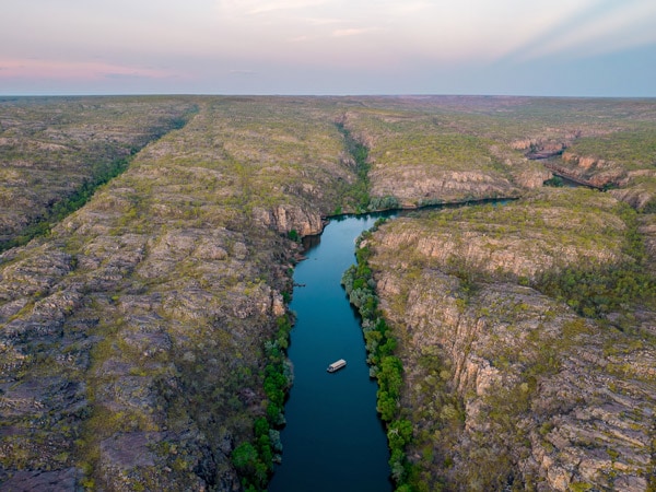 an aerial view of the Katherine Gorge