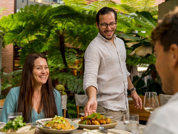 guests enjoying a food tour with Kiff and Culture