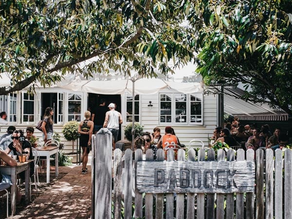 an al fresco dining area at Paddock Bakery