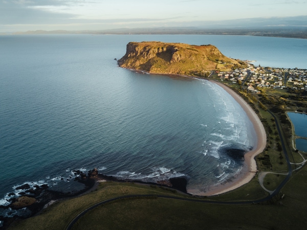 an aerial view of Stanley town