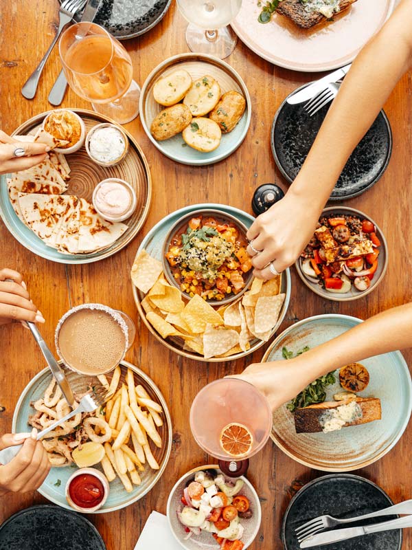 a table top view of the menu selection at The Collective restaurant, Gold Coast