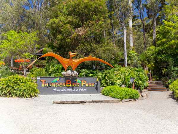 the front entrance of Thunderbird Park