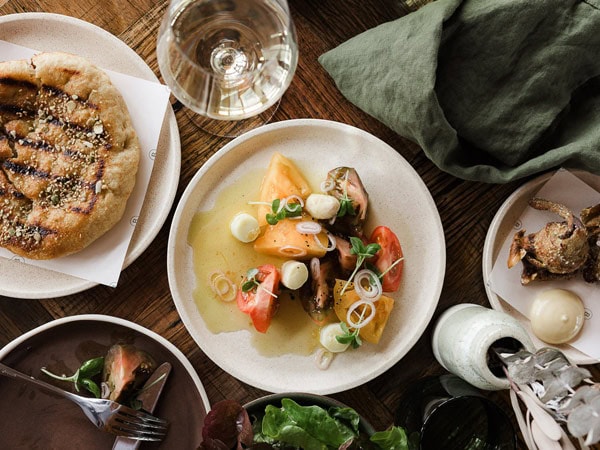 a spread of food at Beltana Farm, Canberra