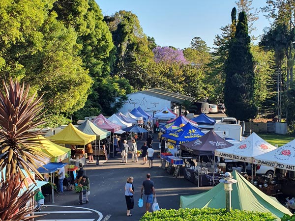 an overhead shot of Bangalow Farmers Market