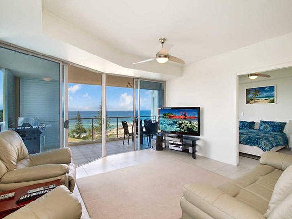 a spacious living room at Blue C Coolangatta