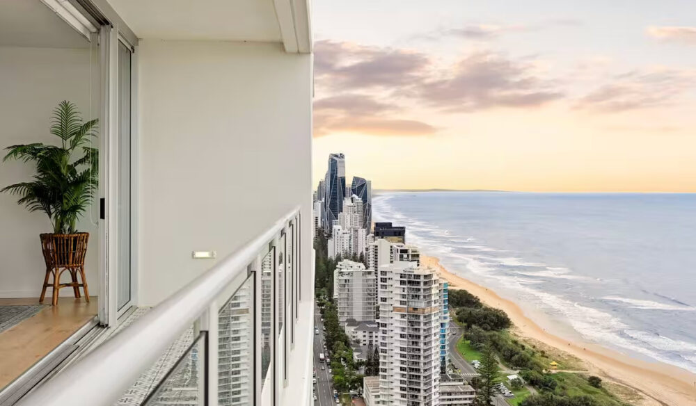 epic beach views from Mel’s Place, Broadbeach accommodation