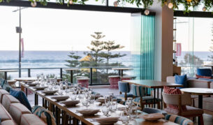 the table setting with a view at Hyde Paradiso, Surfers Paradise