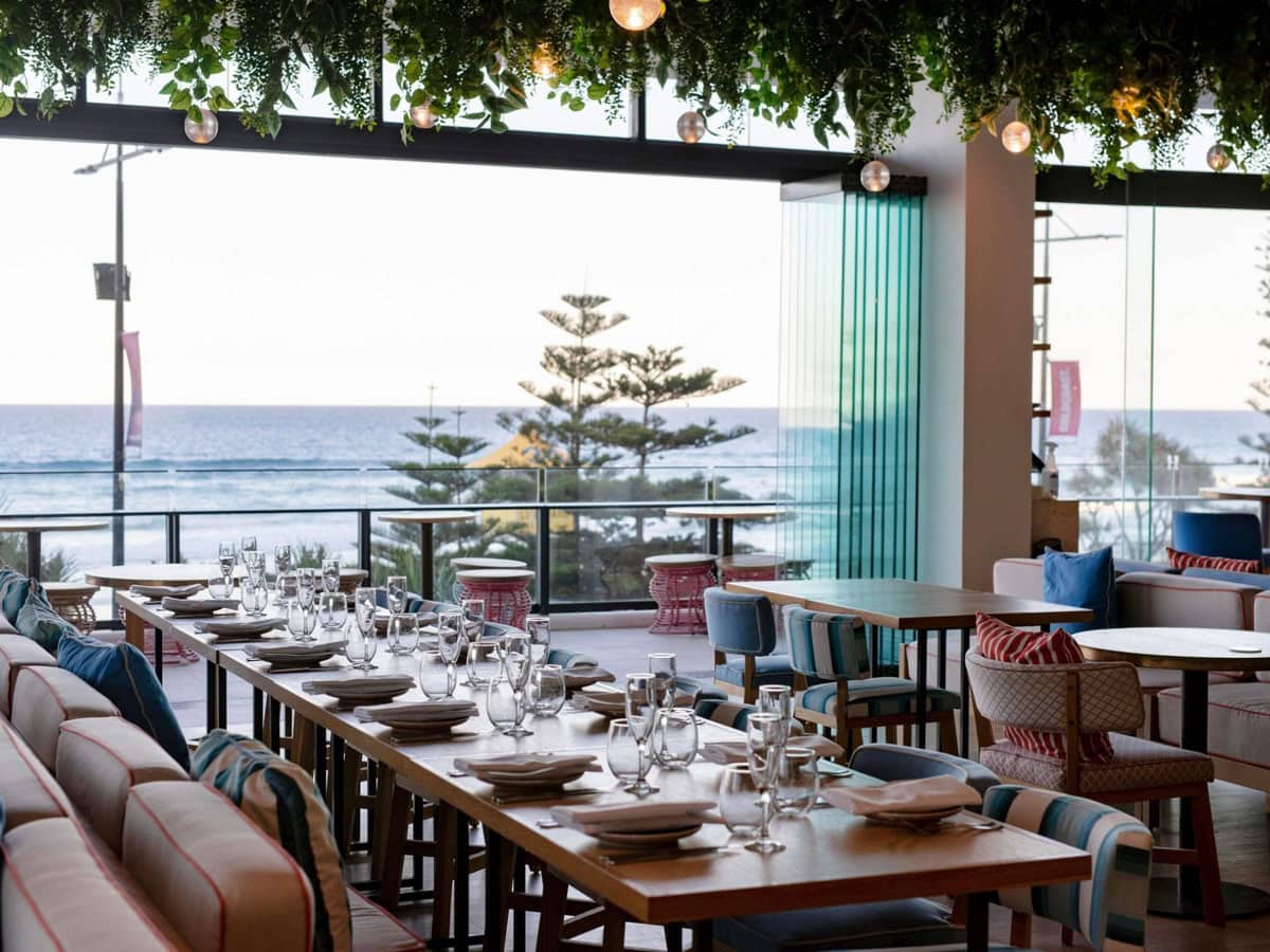 the table setting with a view at Hyde Paradiso, Surfers Paradise