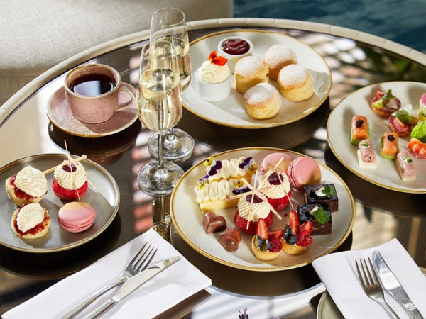 an array of desserts on the table at Chapter & Verse Bar and Lounge at JW Marriott