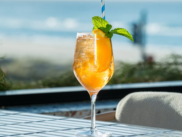 a glass of cocktail at Kirra Beach House, Coolangatta