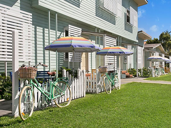 a bicycle outside the La Costa Motel in Coolangatta