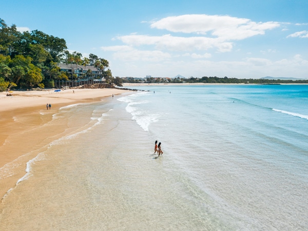 an aerial view of Little Cove Beach, Noosa