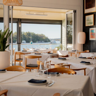 the dining interior of Lucio’s Marina, Noosa