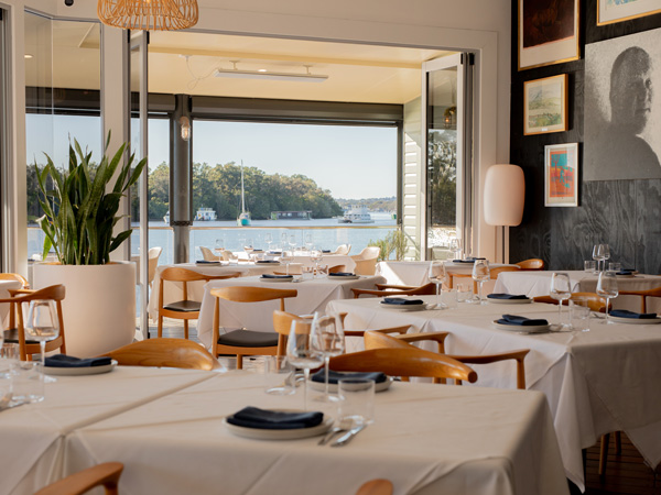 the dining interior of Lucio’s Marina, Noosa