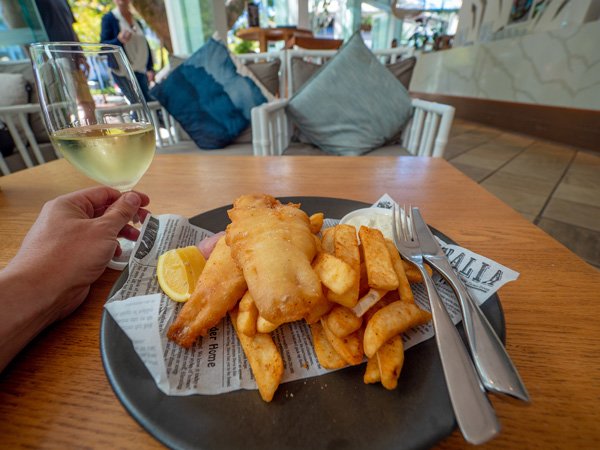 fish and chips at the Noosa Beach House  