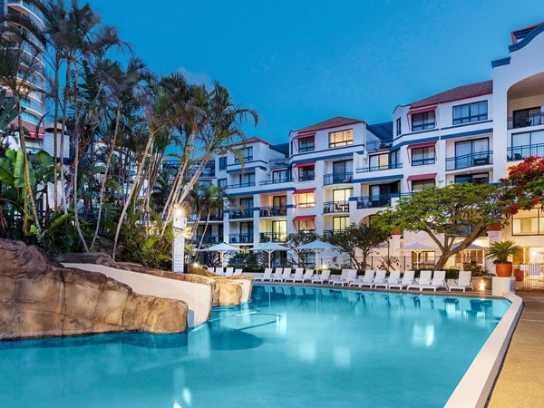 the outdoor pool at Oaks Gold Coast Calypso Plaza Suites