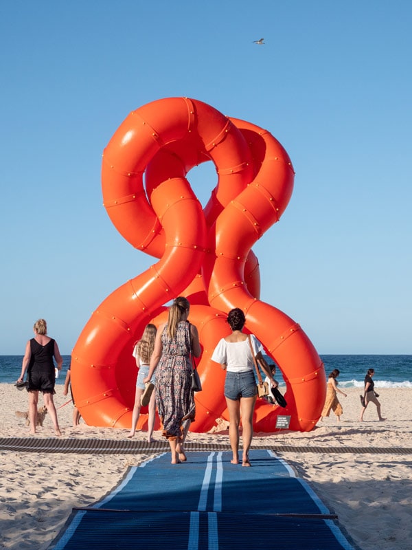 a huge sculpture at the Swell Sculpture Festival