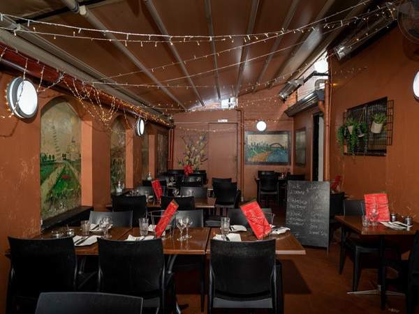 a rustic but classy interior at Bar Reggio
