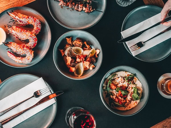 a spread of food on the table at Edgar's, Canberra