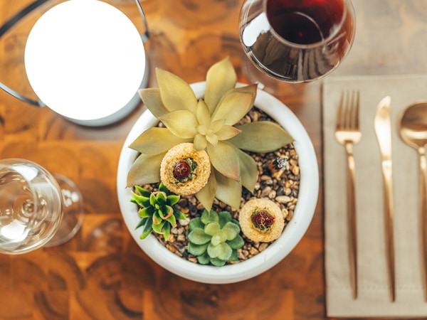 a table-top view of the food at Glenbosch on Dean