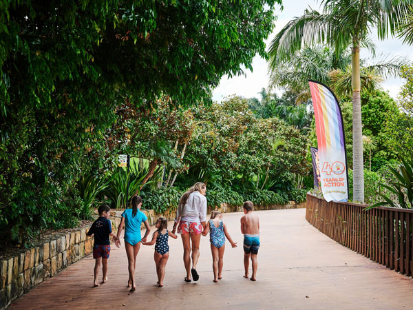 a family exploring the Jamberoo Action Park